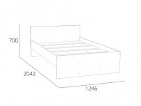 Кровать 1200 НМ 011.53-02 Симпл Белый
